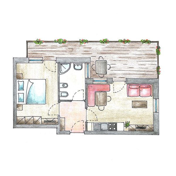 Nestl Apartments | Schwalbennest 40 m2 für 2 - 4 Personen